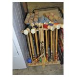 2 VINTAGE CROQUET SETS - MISSING PIECES AND SOME