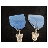 VINTAGE STERLING AWARDS WITH RIBBON, MATHEMATICS