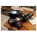 PENTAX 35 MM CAMERA WITH BOX AND LENSES