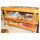 HOMEMADE ROLLING STAND WITH CONTENTS