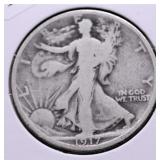 1917 S WALKING HALF DOLLAR VG