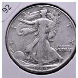 1944 WALKING HALF DOLLAR VF