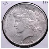 1922 PEACE DOLLAR AU