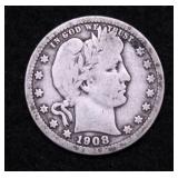 1908 BARBER QUARTER VG