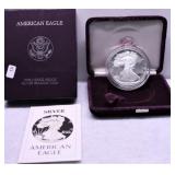 1986 PROOF SILVER EAGLE W BOX PAPERS