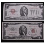 TWO 2 DOLLAR RED SEALS
