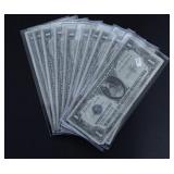 10 SILVER CERTIFICATES