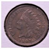 1907 INDIAN HEAD CENT AU