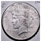 1922 PEACE DOLLAR XF