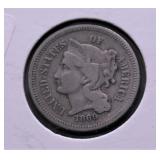 1869 3 CENT PIECE VG