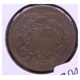 1864 TWO CENT OIECE VG