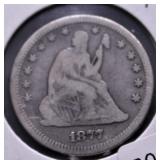 1877 SEATED QUARTER VG