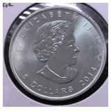 2014 CANADA MAPLE LEAF 1 OZ .9999 SILVER