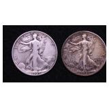 TWO WALKING HALF DOLLARS