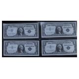 CH BU 4 CONSECUTIVE SERIAL # SILVER CERT