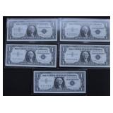 CH BU 5 CONSECUTIVE SERIAL # SILVER CERT