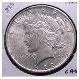 1922 PEACE DOLLAR CHOICE BU