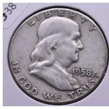 1958 FRANKLIN HALF DOLLAR VF