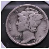 1921 MERCURY DIME VG RARE DATE