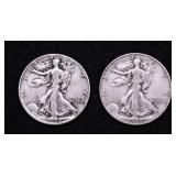 TWO WALKING HALF DOLLARS