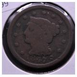 1847/7 LARGE CENT RARE VG