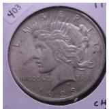 1922 PEACE DOLLAR CHOICE BU