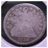1858 O HALF DIME AG