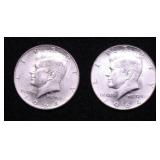 TWO 1964 KENNEDY HALF DOLLARS