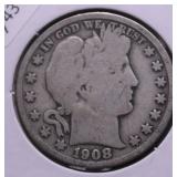 1908 O BARBER HALF DOLLAR G