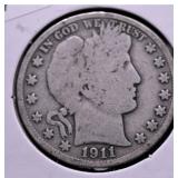 1911 S BARBER HALF DOLLAR G