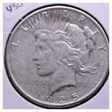1925 PEACE DOLLAR VF