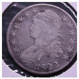 1822 BUST HALF DOLLAR VF