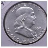 1962 FRANKLIN HALF DOLLAR CHOICE B U
