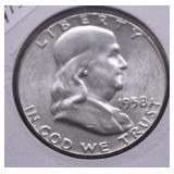 1958 FRANKLIN HALF DOLLAR CHOICE BU