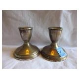 PAIR 3 1/4" STERLING SILVER CANDLESTICKS