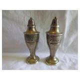PAIR 4" STERLING SILVER SALT & PEPPER SHAKERS
