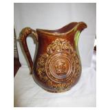 8 1/2" BROWN CAMEO CROCK PITCHER