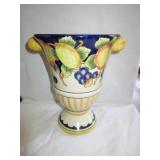 8 1/2" ITALIAN STYLE VASE WITH FRUIT DECORATION