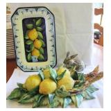 ITALIAN CERAMIC "LEMON" TRAY, LEMON PLAQUE,