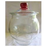 10 1/2" GLASS CANDY JAR WITH LID