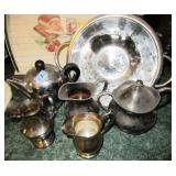 STAINLESS COLLANDER, SILVER PLATE CREAM AND