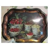 22" PAINTED "FRUIT" TIN TRAY