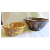 2 BROWN SPONGEWARE BOWLS