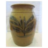 9" CROCK WITH BLUE DECORATION