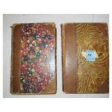 2 LEATHER BOUND/MARBLED PAPER BOOKS