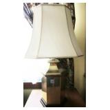 BRASS TABLE LAMP WITH SHADE