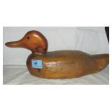 CARVED DUCK DECOY WITH GLASS EYES