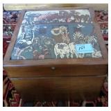 WOODEN BOX WITH PADDED TOP