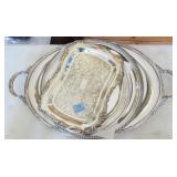 4 SILVERPLATE PLATTERS