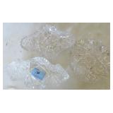 3 BRILLIANT CUT CRYSTAL RELISH DISHES